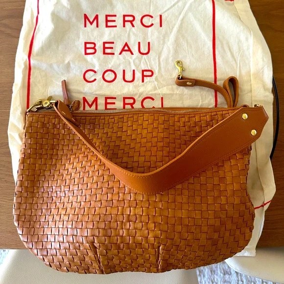 Moyen Messenger Natural Woven Checker Handbag - Picture 4 of 13